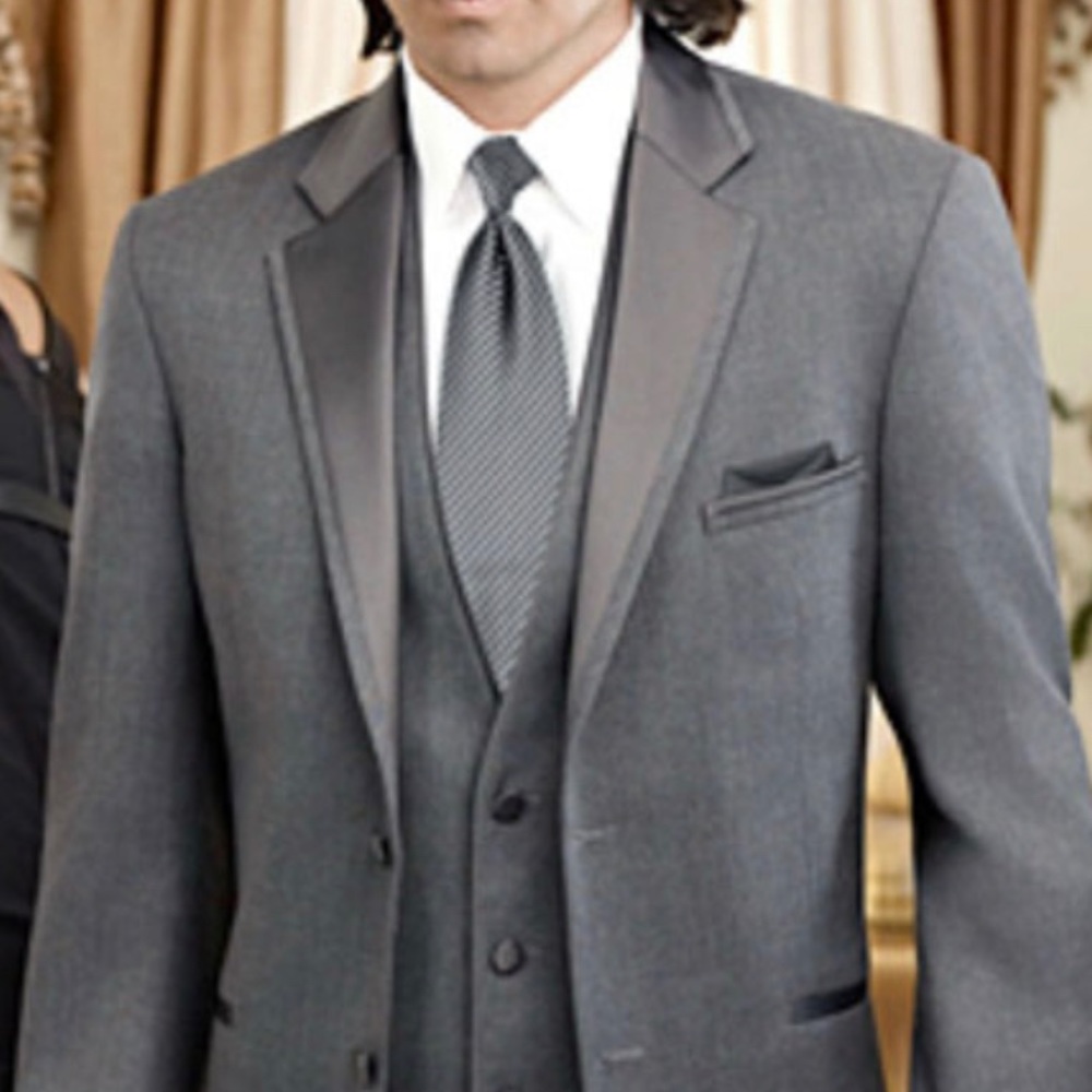 Jean Yves Steel Gray Tuxedo Jacket, Vest & Pants